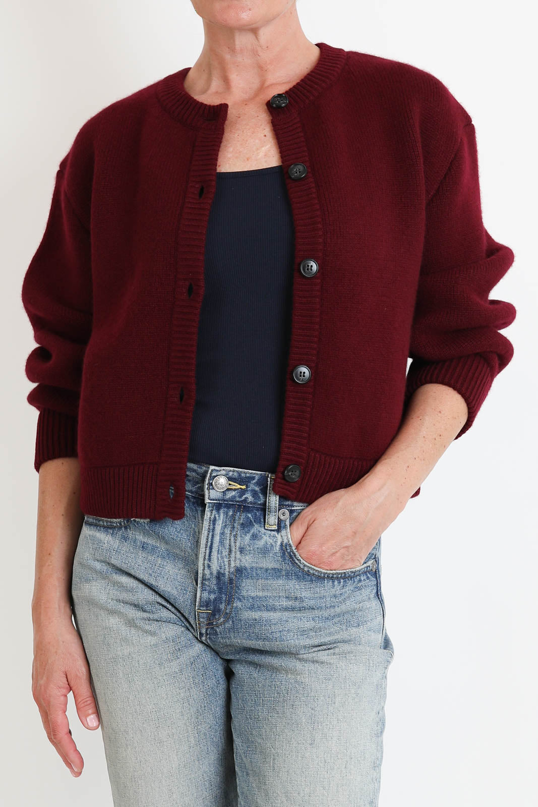Lisa Yang, Cardigan Emmylou in Deep Plum