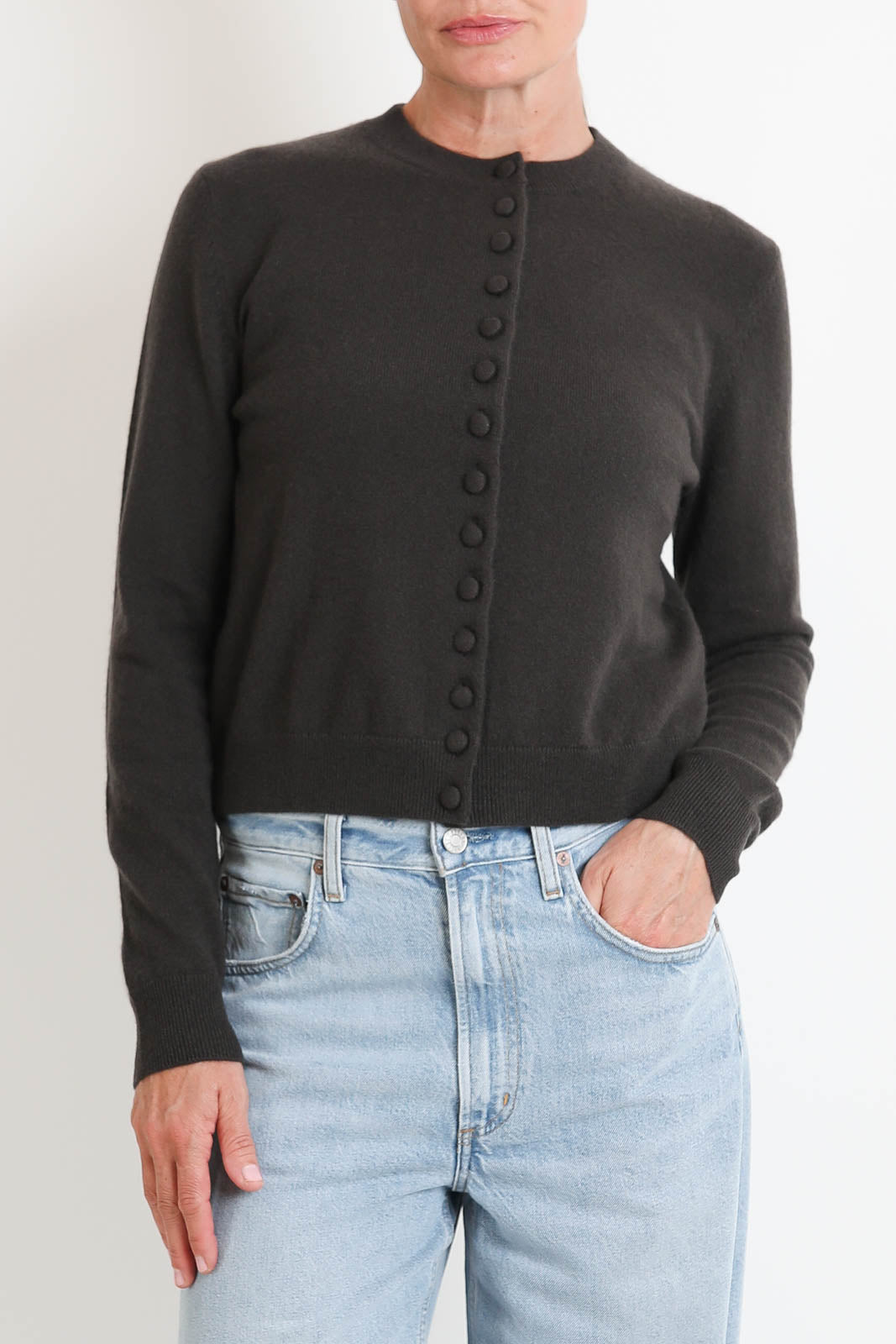 Lisa Yang, Cardigan Wilona in Dark Fern