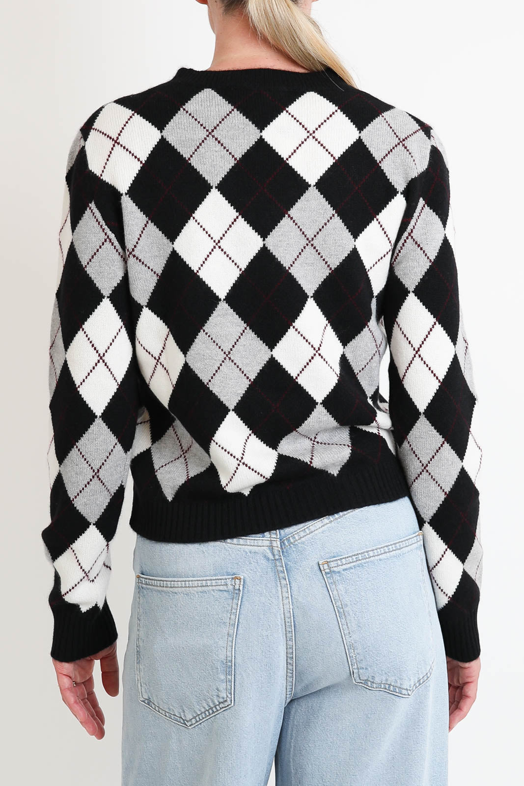 Lisa Yang, Pullover Antoni Argyle in Black, Cream, Dove