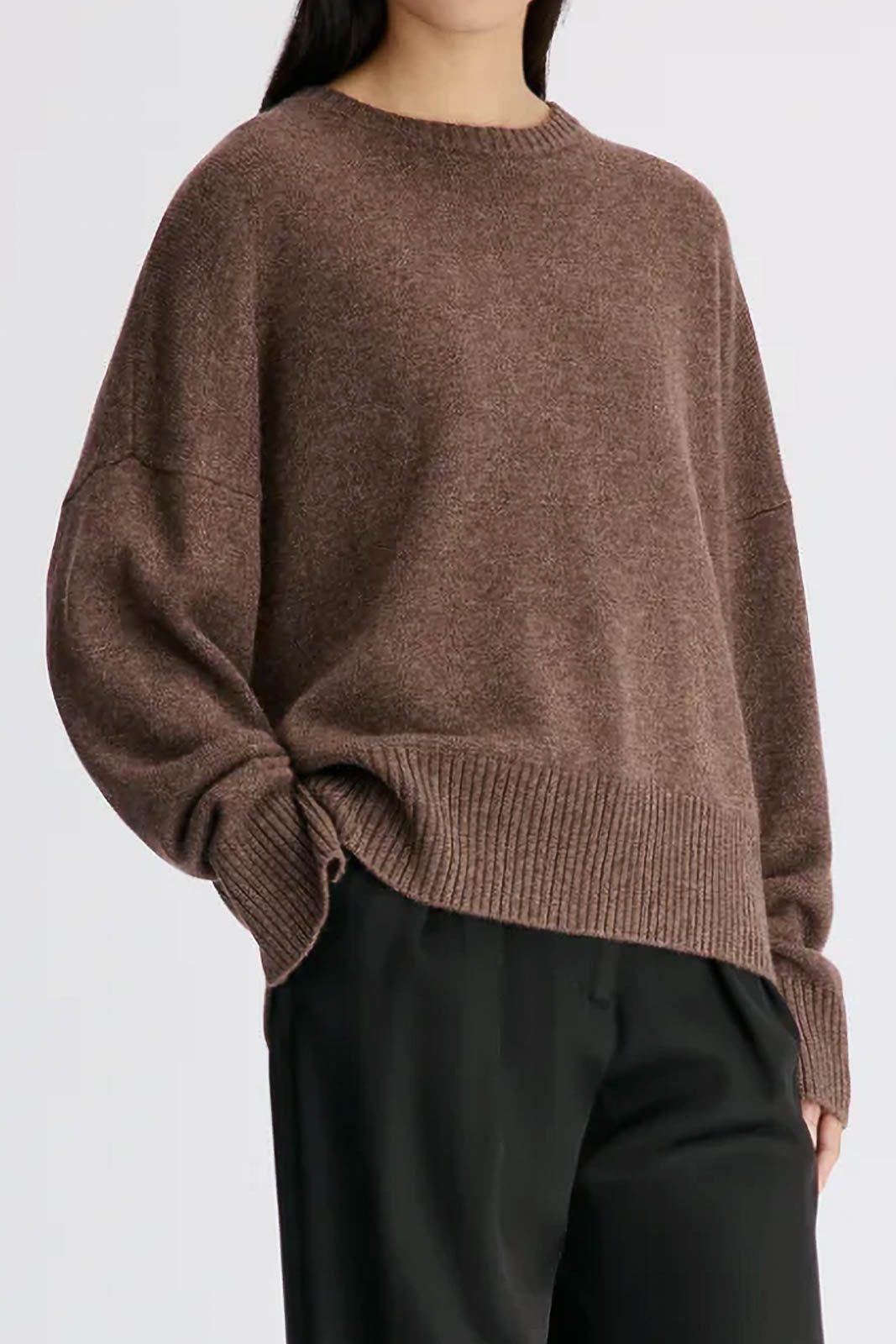 Loulou de Saison, Pullover Anton Crewneck in Coffee