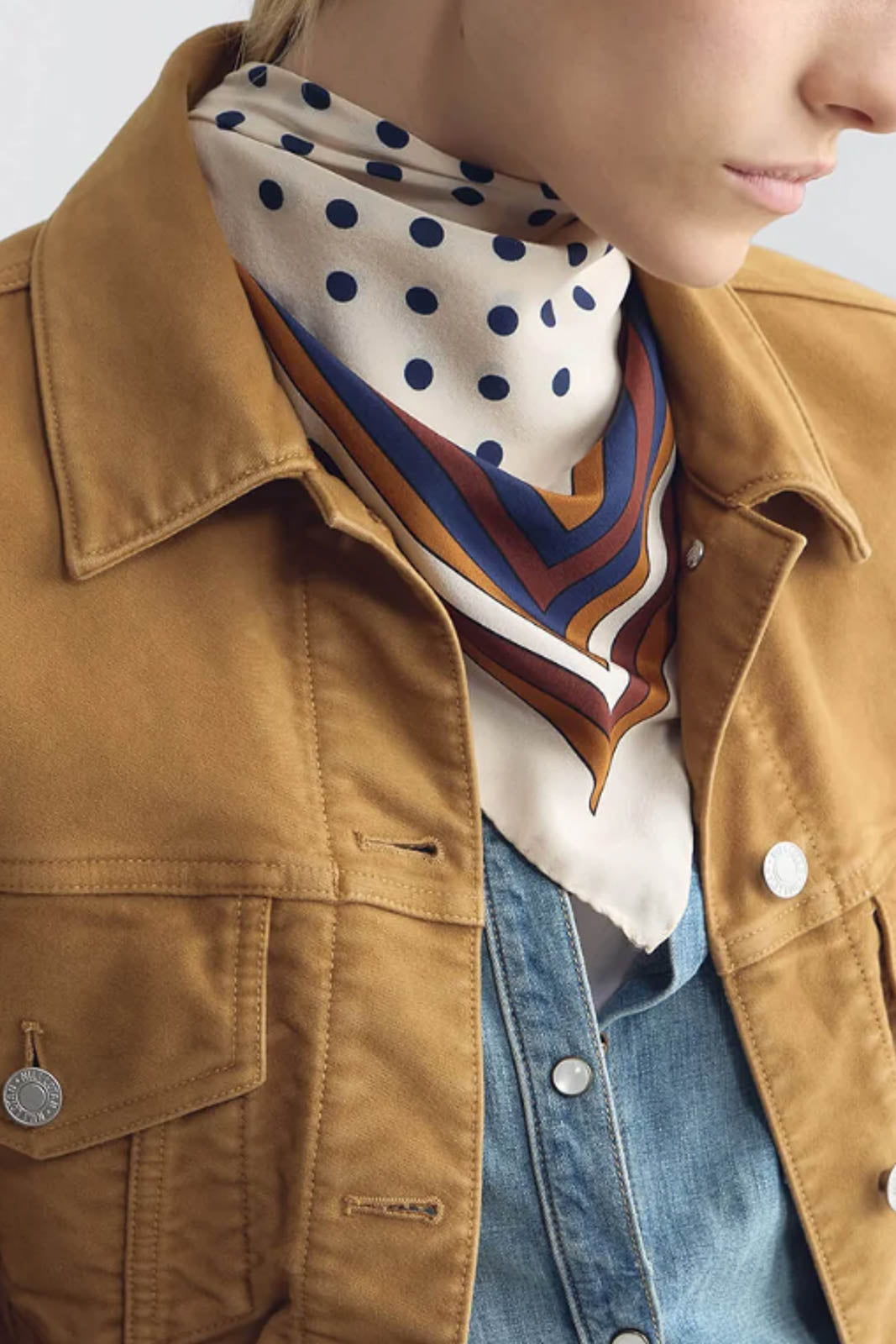 Nili Lotan, Foulard aus Seide in Vintage Polka Dot