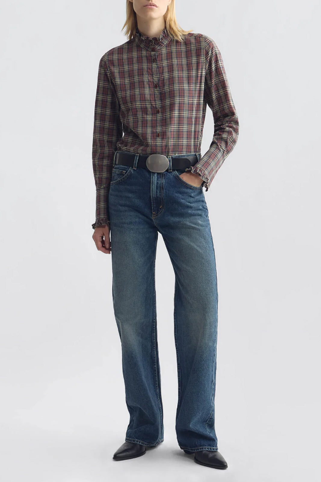 Nili Lotan, Elio Blouse in Rustic Check