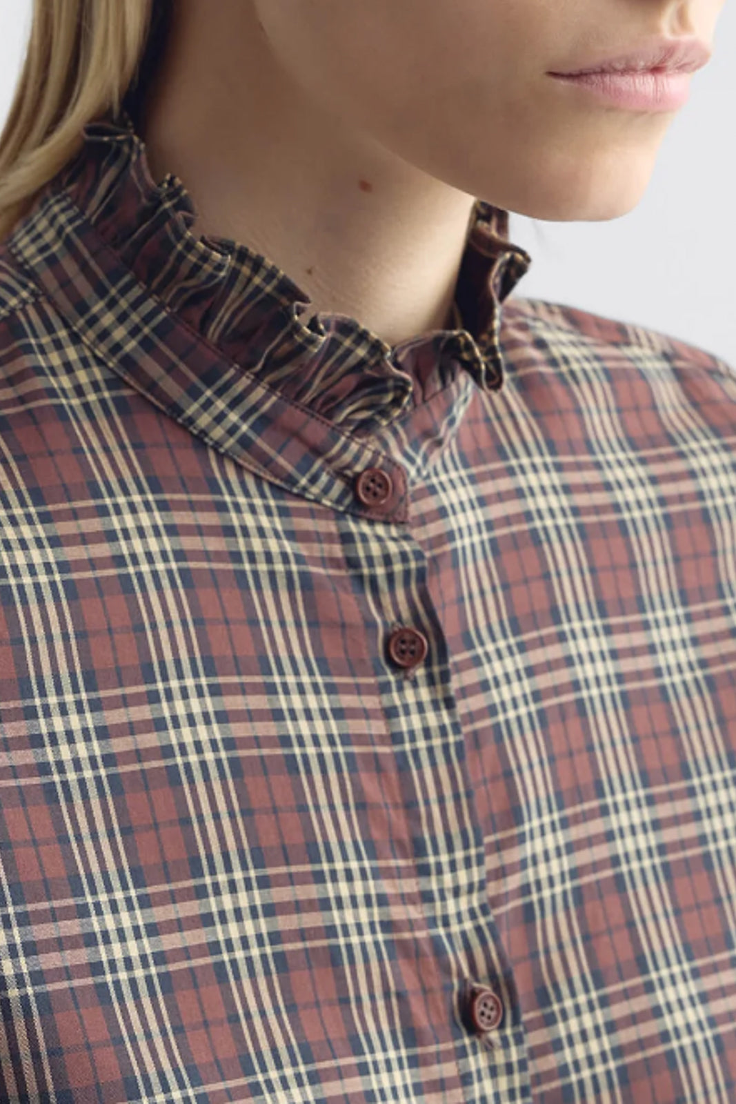 Nili Lotan, Elio Blouse in Rustic Check
