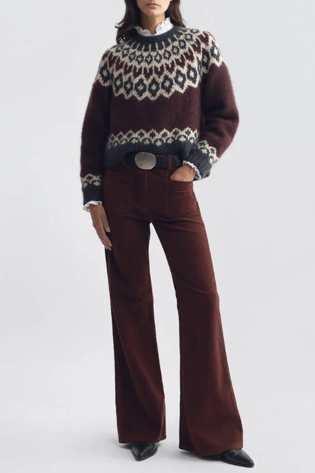 Nili Lotan, Florence Pants in Cabernet