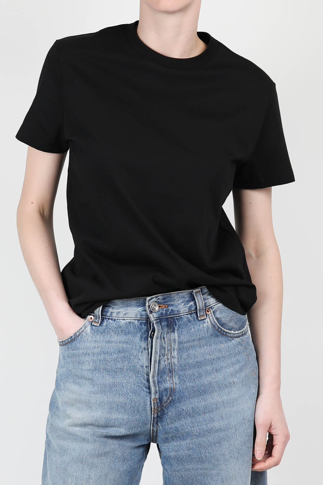 T-Shirt aus Baumwolle in Schwarz