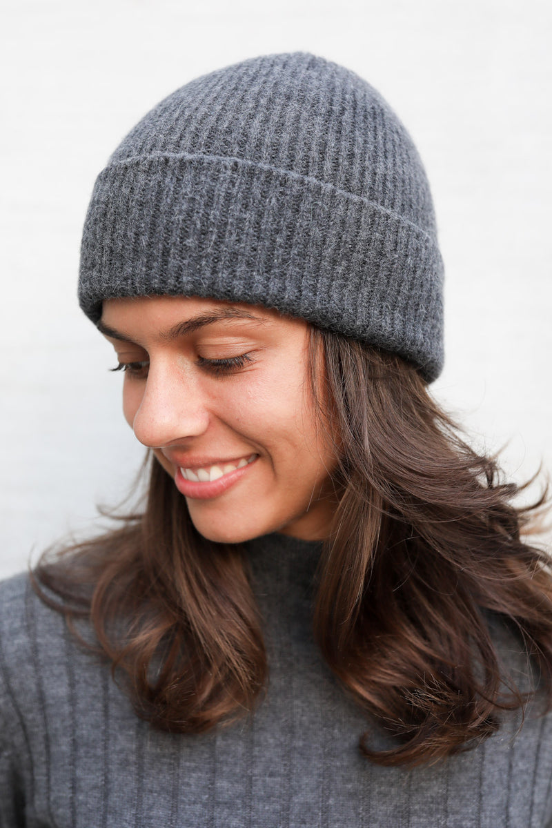 Strickmütze Beanie in Graphite