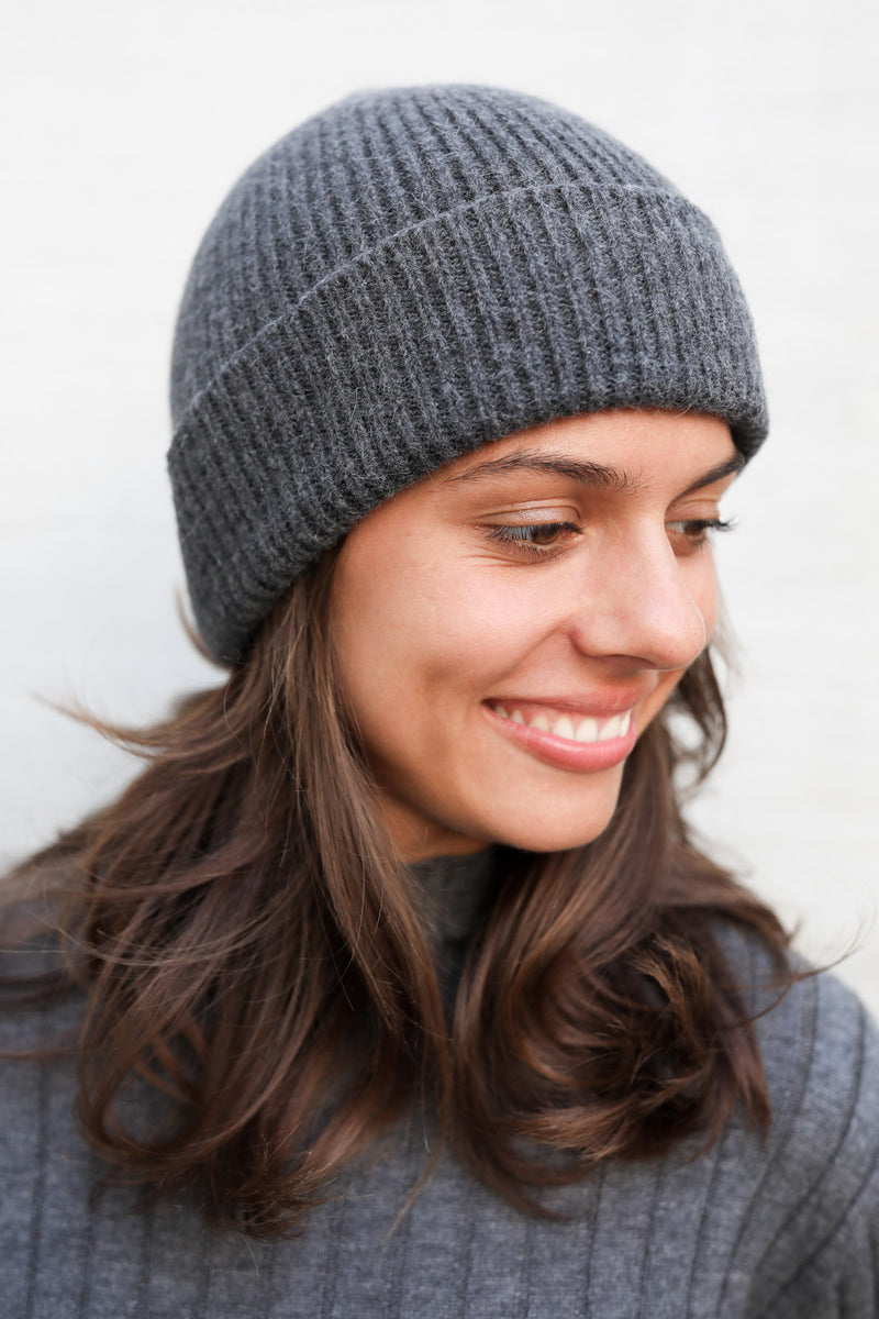Strickmütze Beanie in Graphite