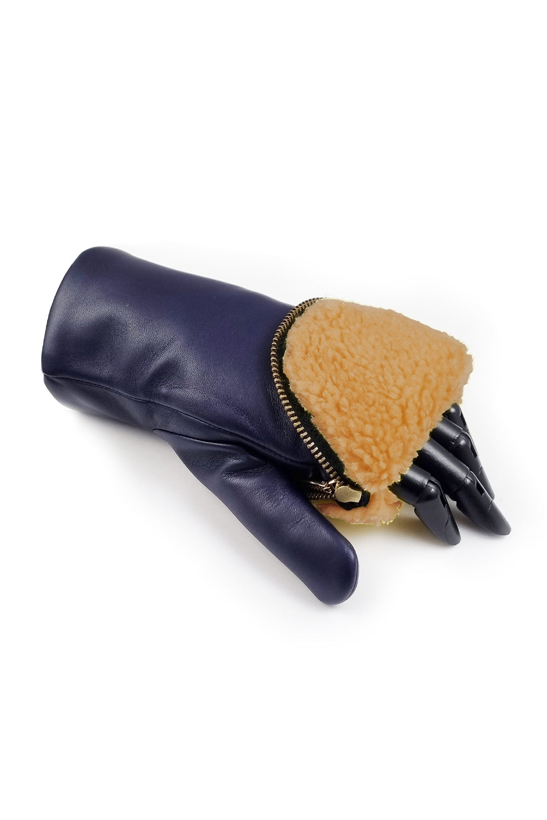 Handschuhe in Indigo/Camel