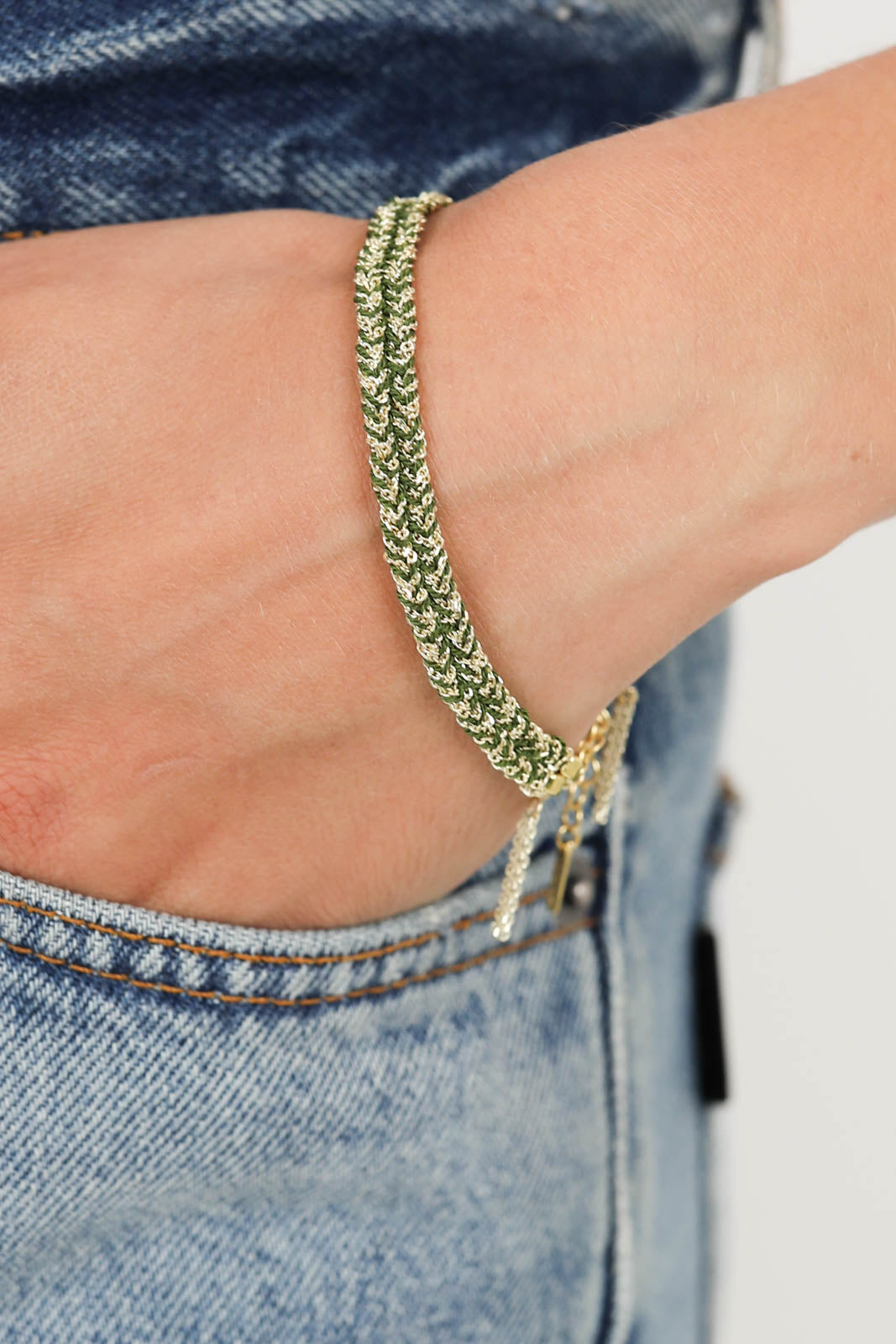 Armband N°183 in Gold/Kaki