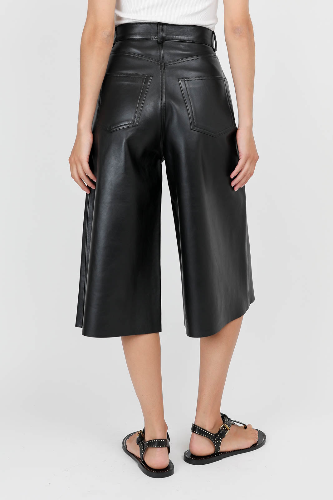 Shorts Belle Leather in Nero