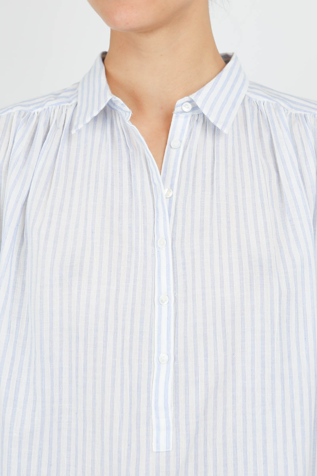 Bluse Normandy in Ivory/Blue Stripes