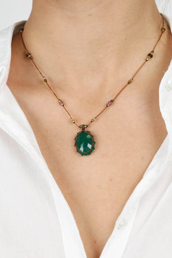Halskette Tibet in Onyx Green