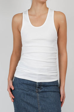 Tank Top Ribbed in Weiss