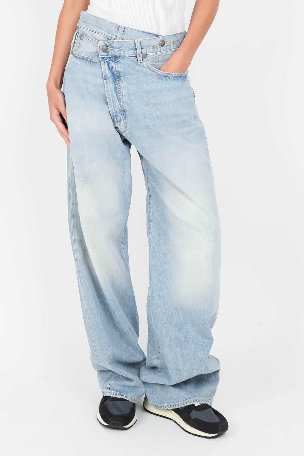 Jeans Wide Leg Crossover in Haven Blue