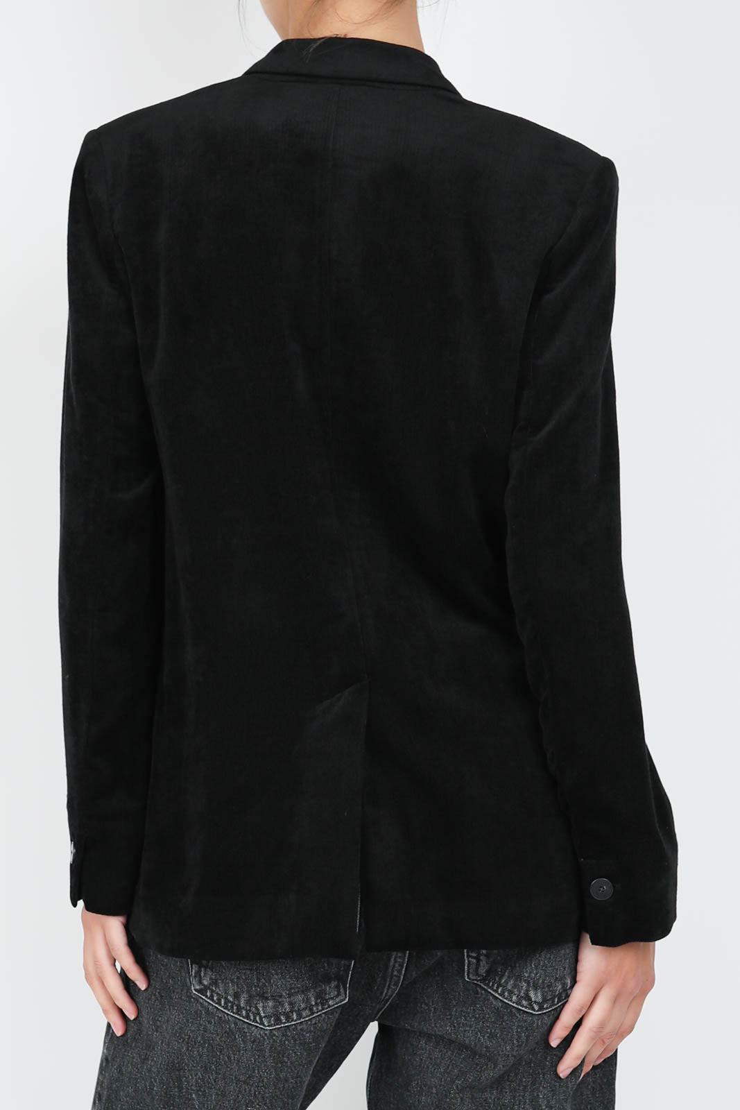 Blazer aus Kord in Schwarz