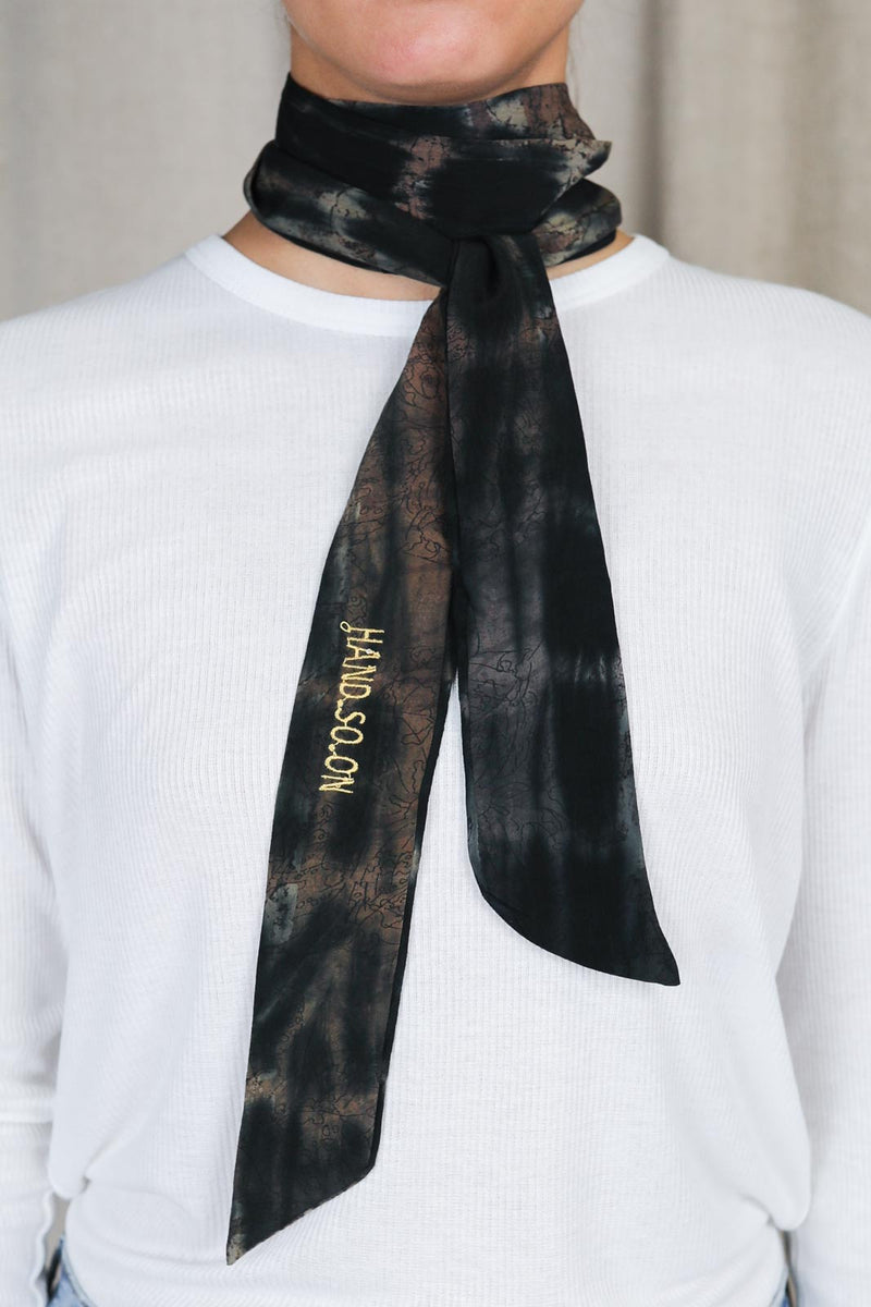 Schal Krawatte in Multicolor Schwarz