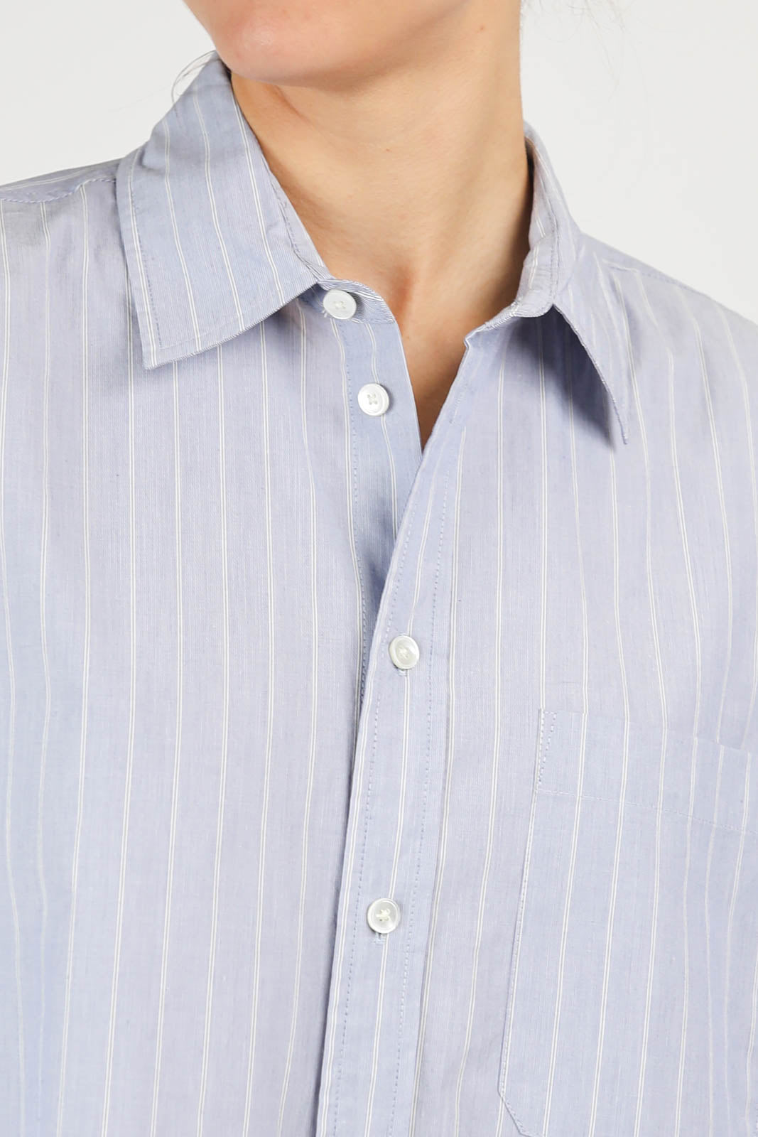 Bluse Uniform in Blue/White Stripe