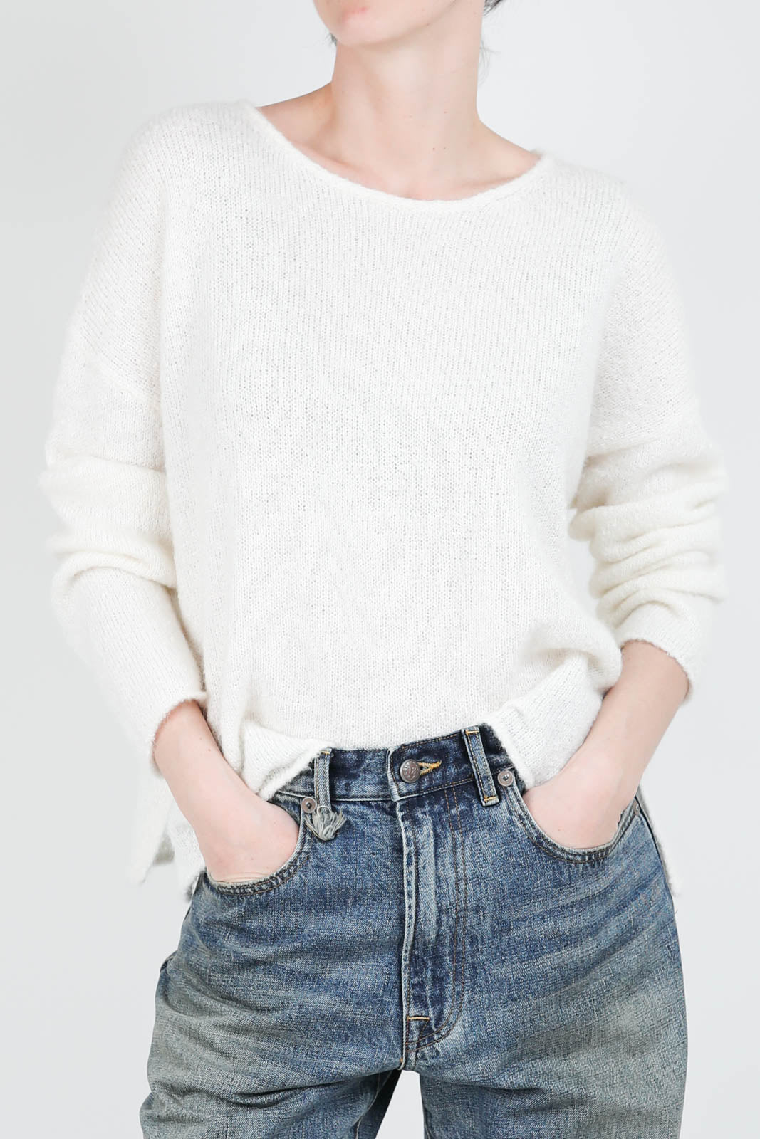Pullover Bouclé in Bianco