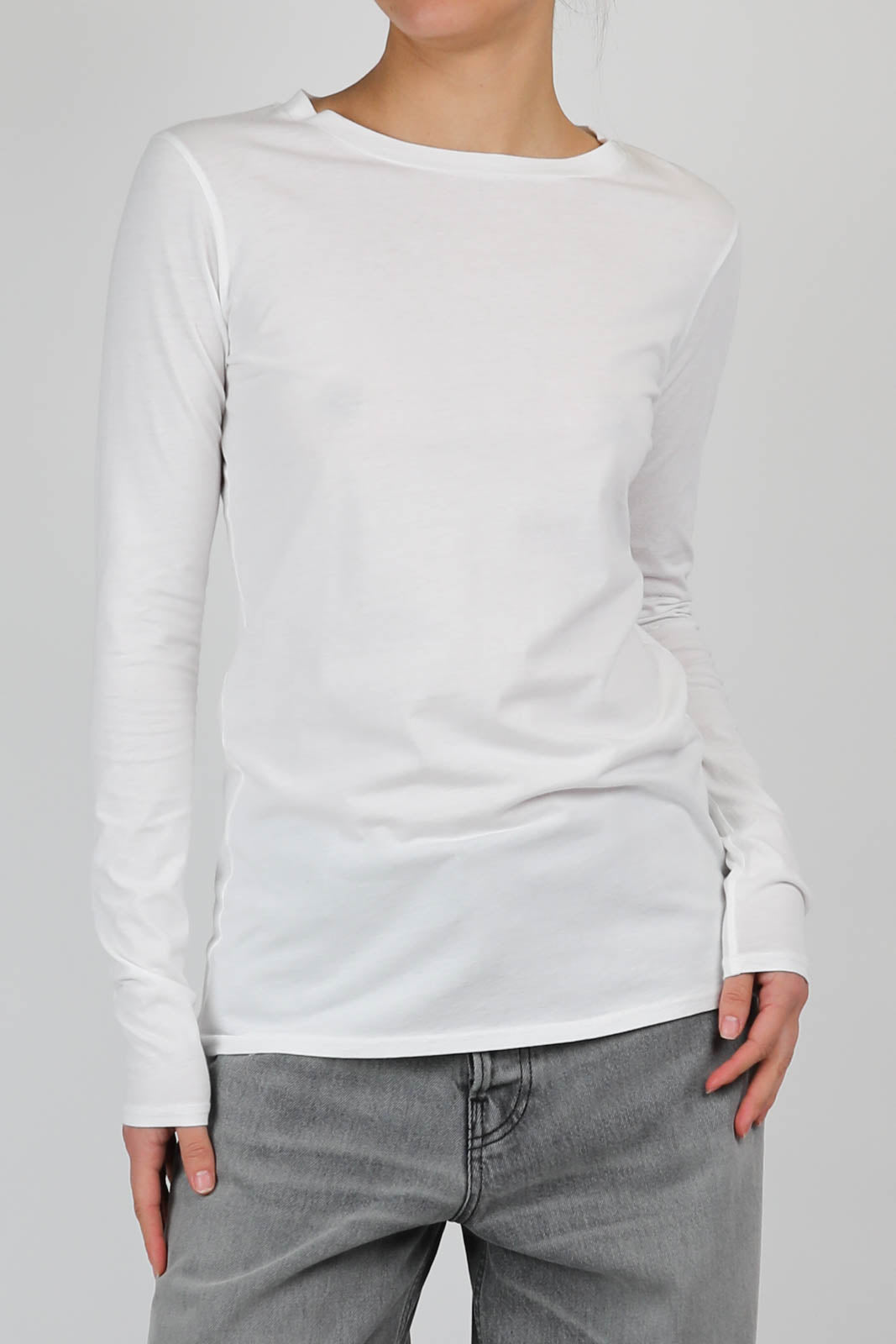 Langarm-Shirt in Weiss