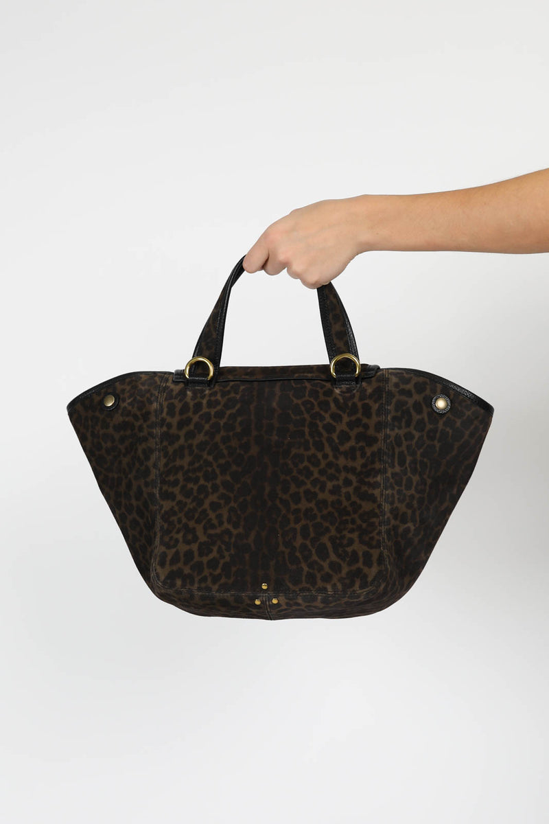 Tasche Stan M in Imprime Leopard Kaki