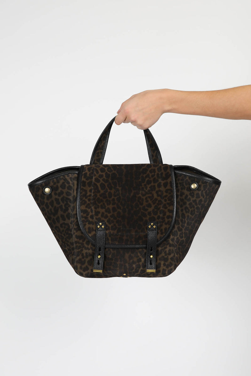 Tasche Stan M in Imprime Leopard Kaki