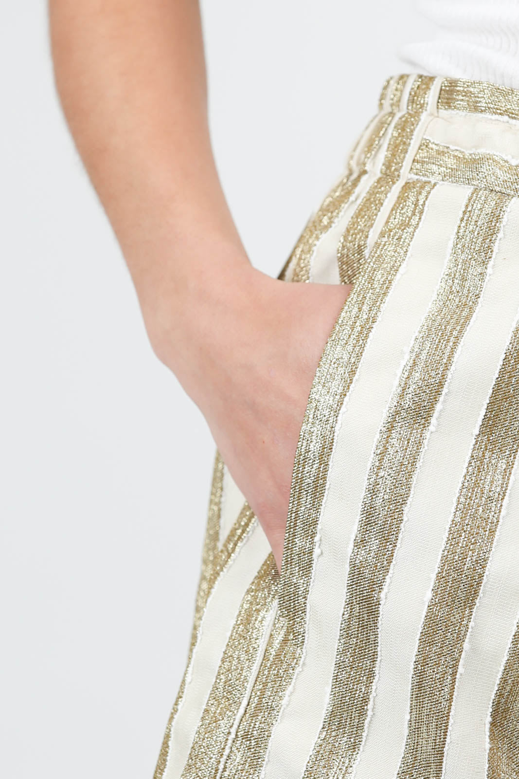 Shorts Lurex Stripe in Gold
