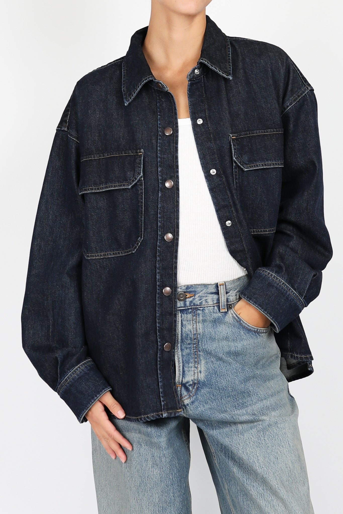 Bluse/Overshirt Gwen aus Denim in Rinse