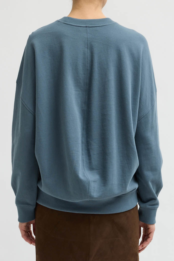 Tibi, Sweatshirt Light Weight in Blue Grey