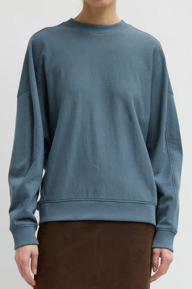 Tibi, Sweatshirt Light Weight in Blue Grey