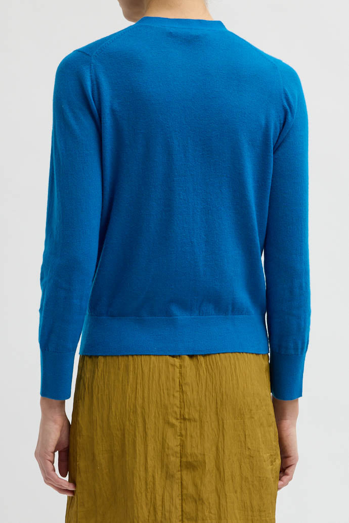 Tibi, Cardigan Shrunken in Bright Blue