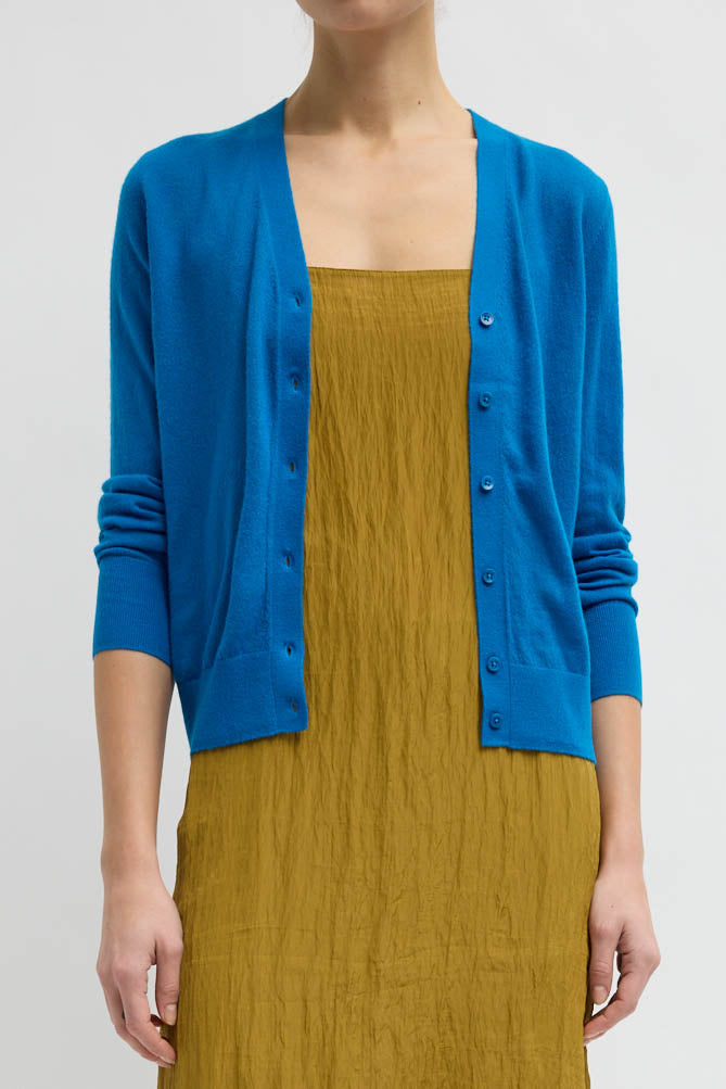 Tibi, Cardigan Shrunken in Bright Blue