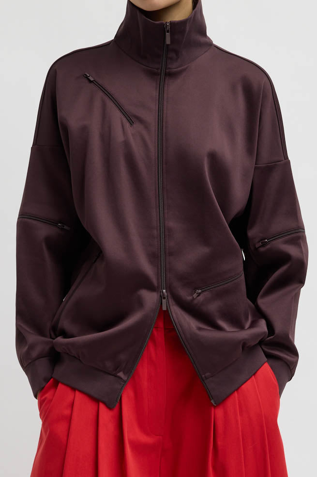 Tibi, Cardigan Active Knit in Brown
