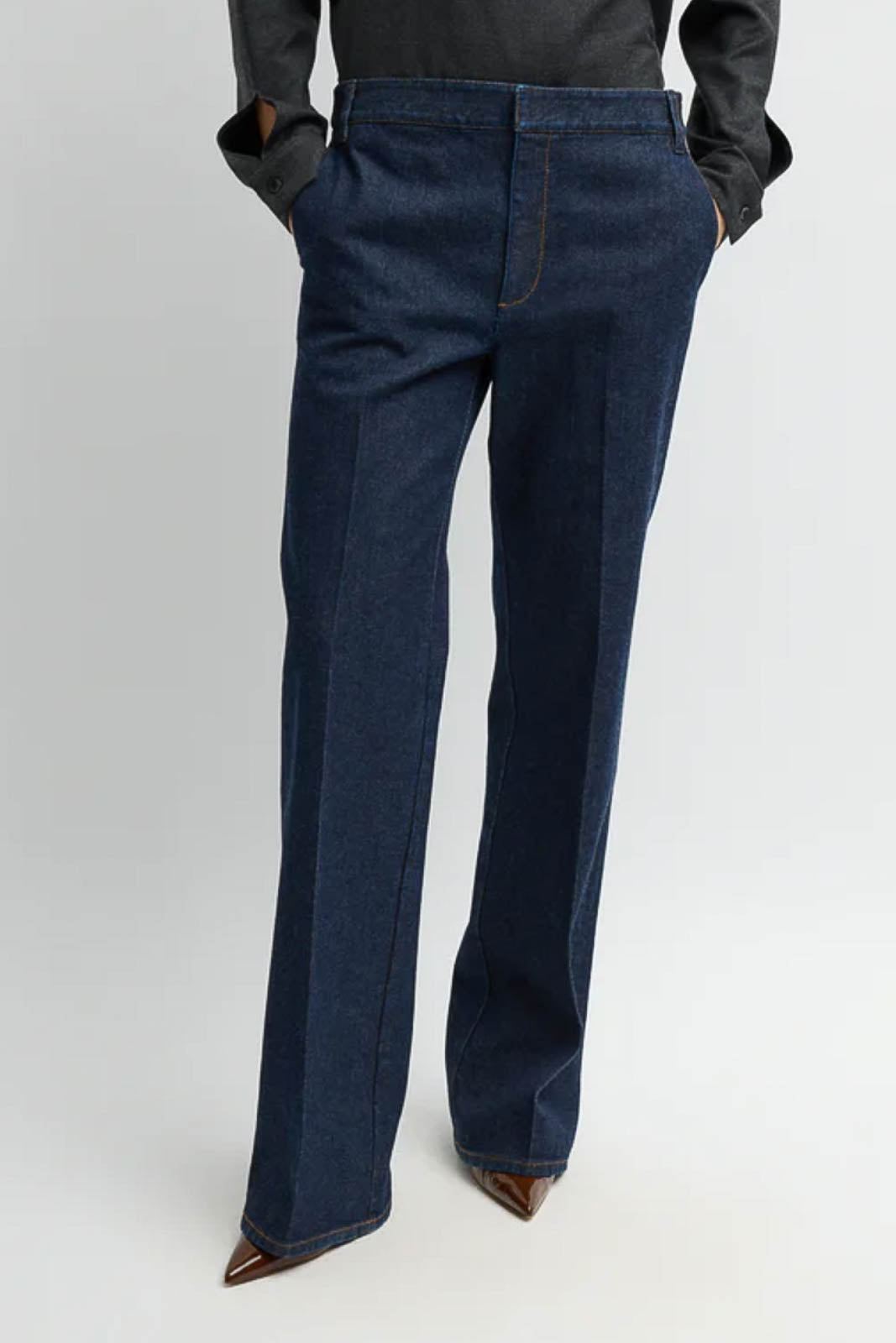 Tibi, Jeans Pat in Dark Denim