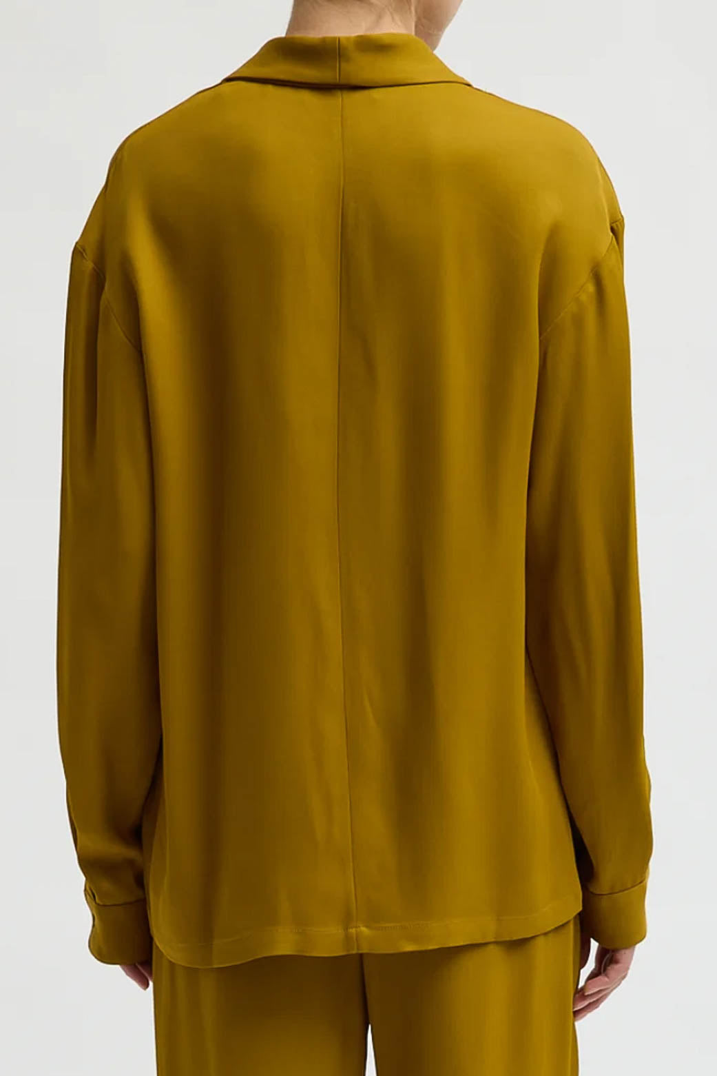 Tibi, Blazer Wrap Shirt in Mustard