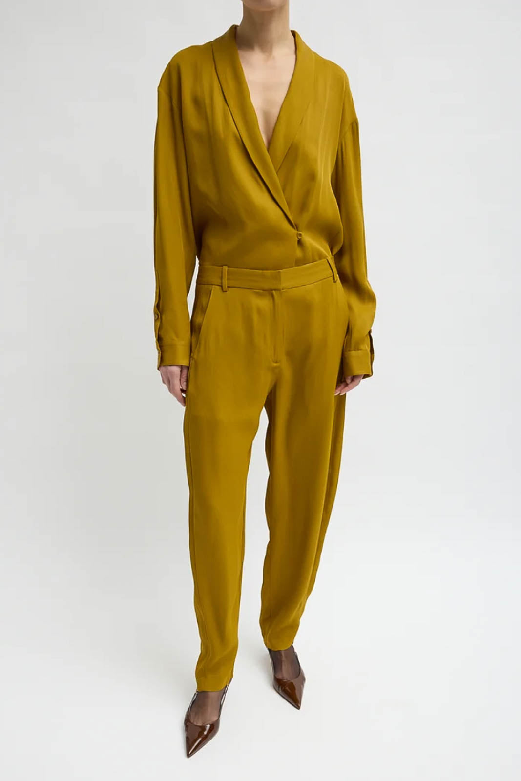 Tibi, Hose Grace in Mustard