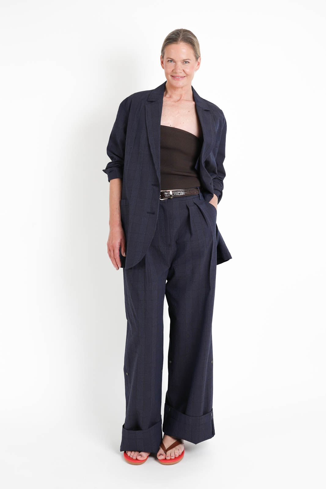 Tibi, Hose Stella in Navy Multi