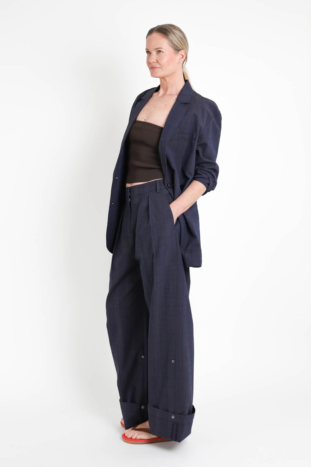Tibi, Blazer Liam in Navy Multi