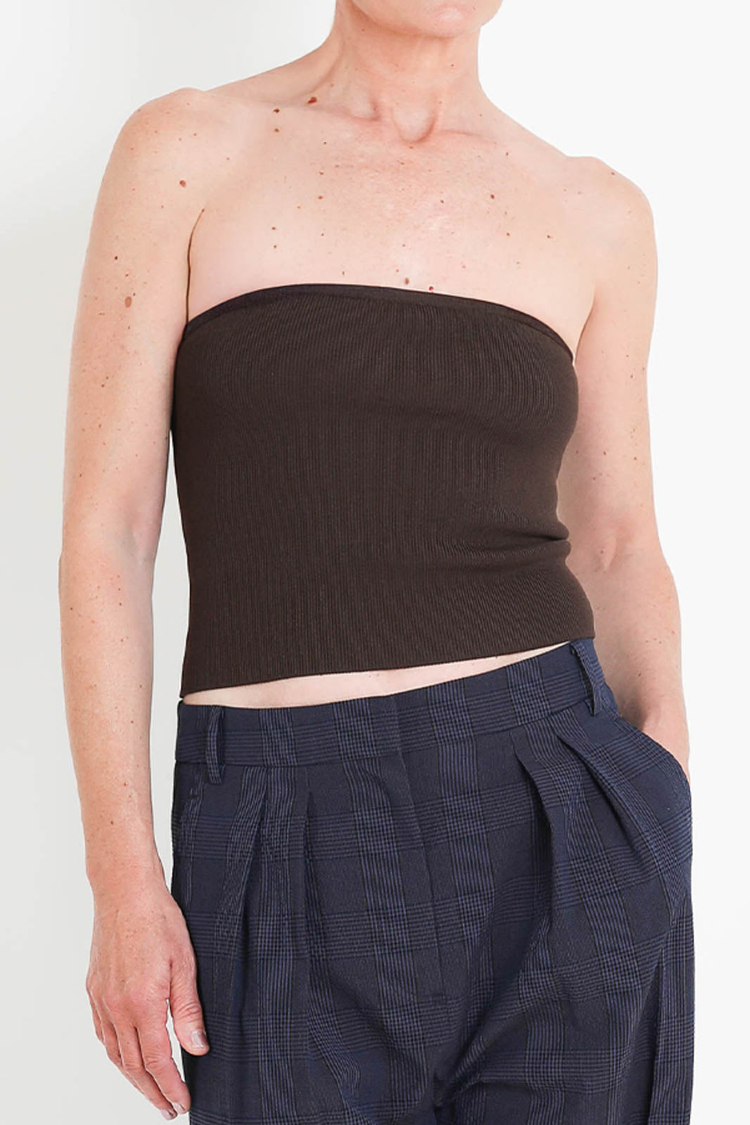 Tibi, Top Ribbed in Hickory Brown