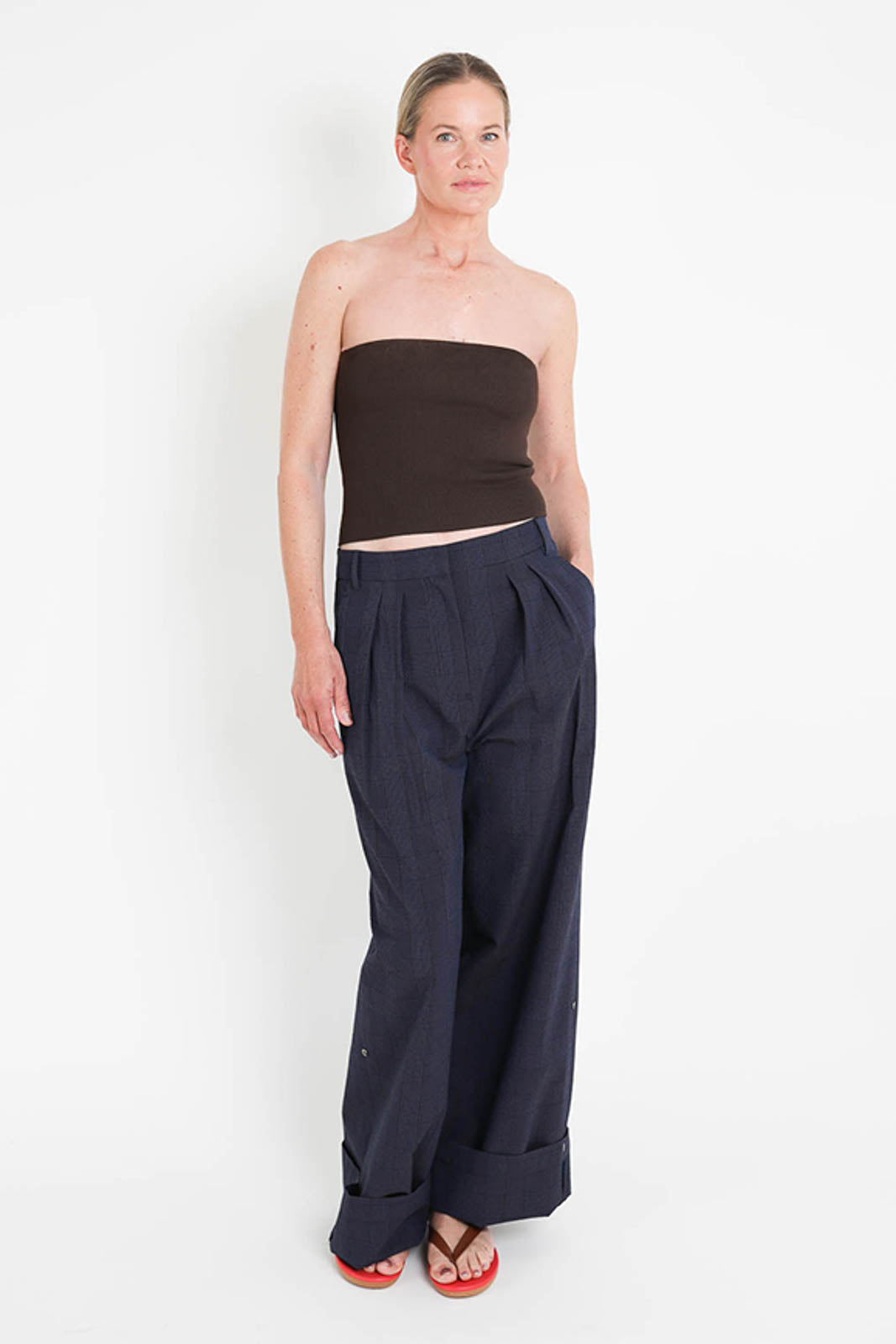 Tibi, Top Ribbed in Hickory Brown