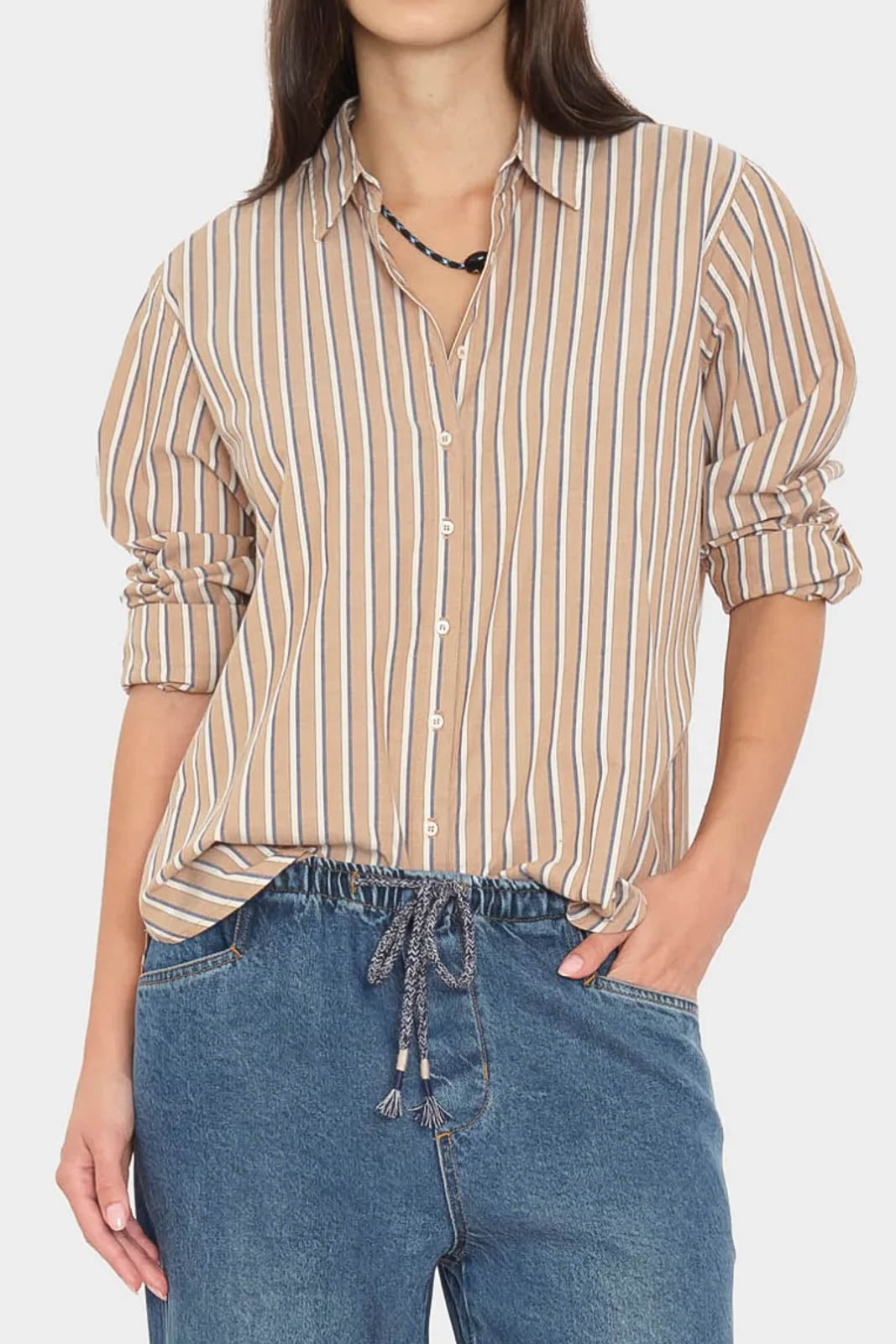 Xirena, Bluse Beau Stripes in Hickory Navy