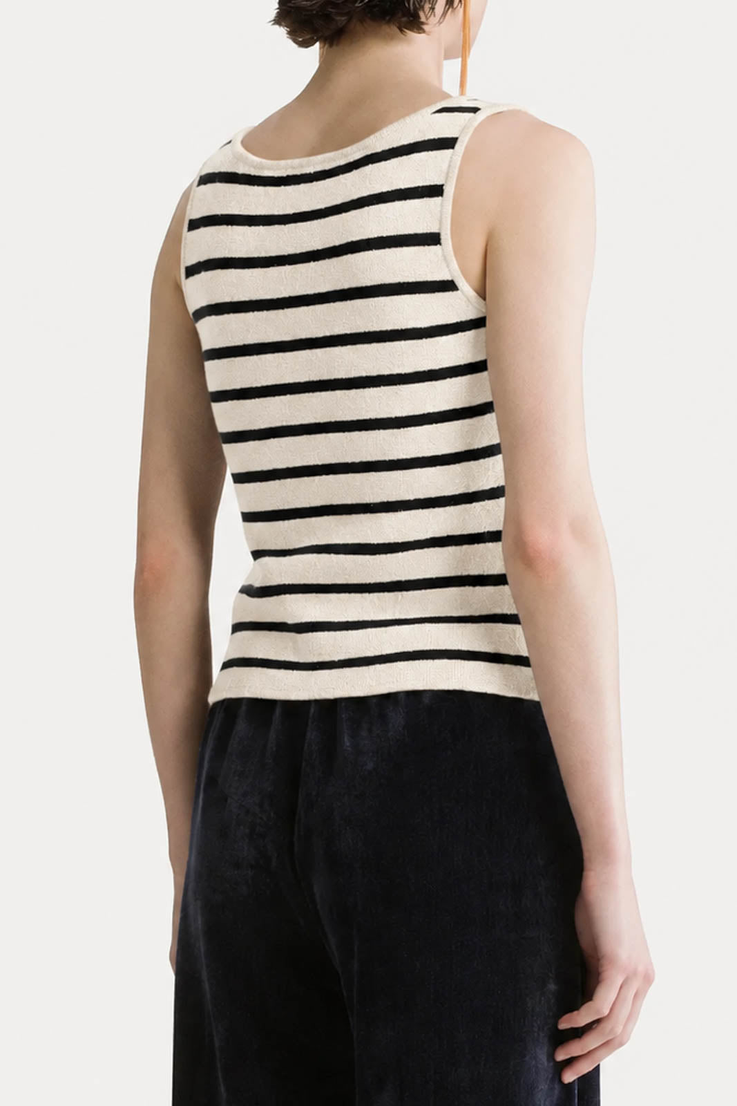  Forte-Forte, Gilet Striped Bustier in Pure