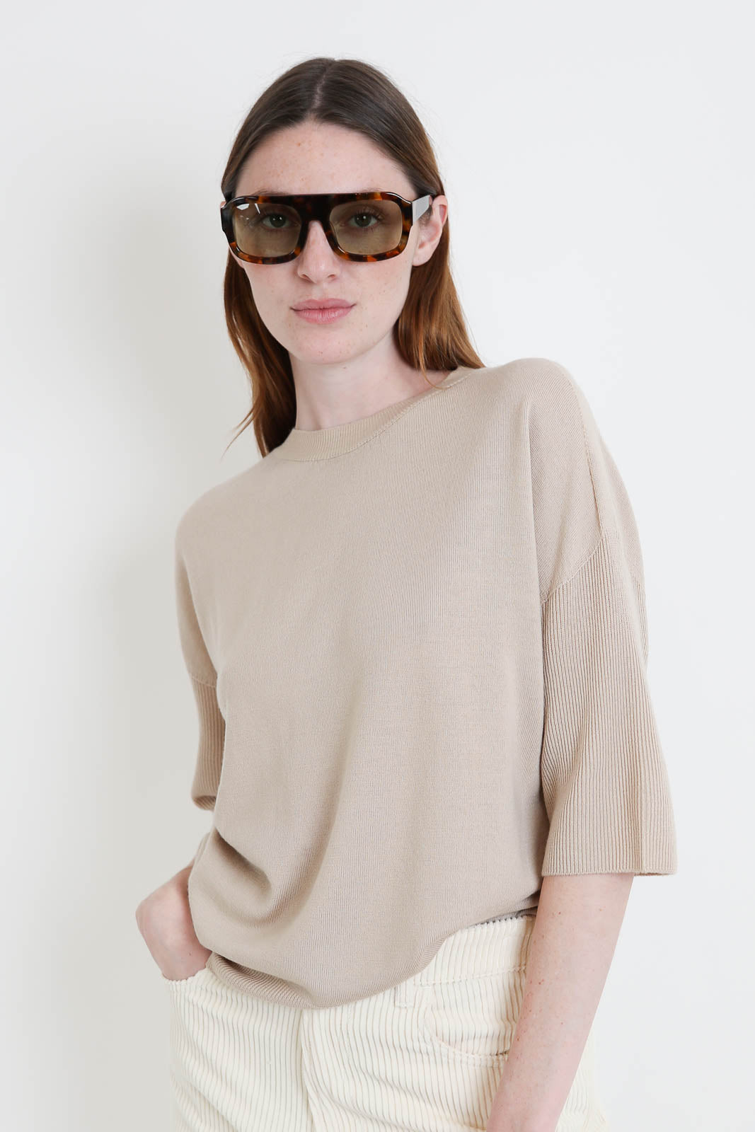 Pomandere, Pullover aus Wolle in Sand