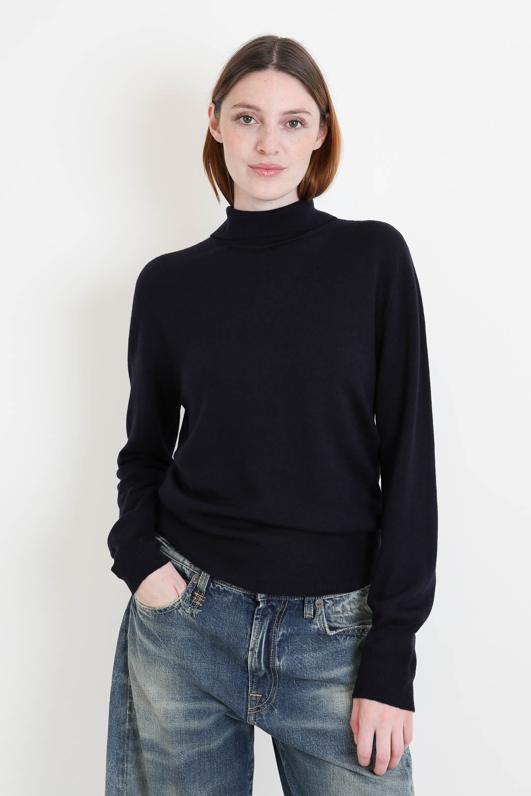 Pomandere, Pullover mit Rollkragen in Navy Blue