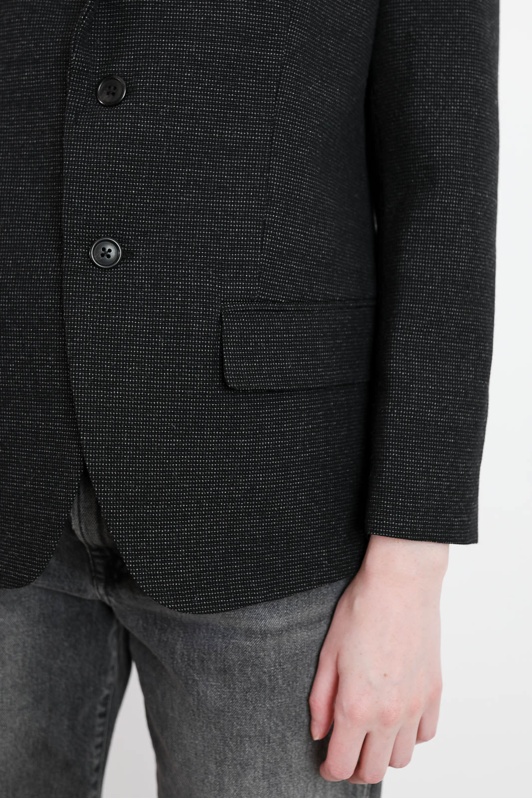 R13, Blazer Boyfriend Notch in Charcoal Grey
