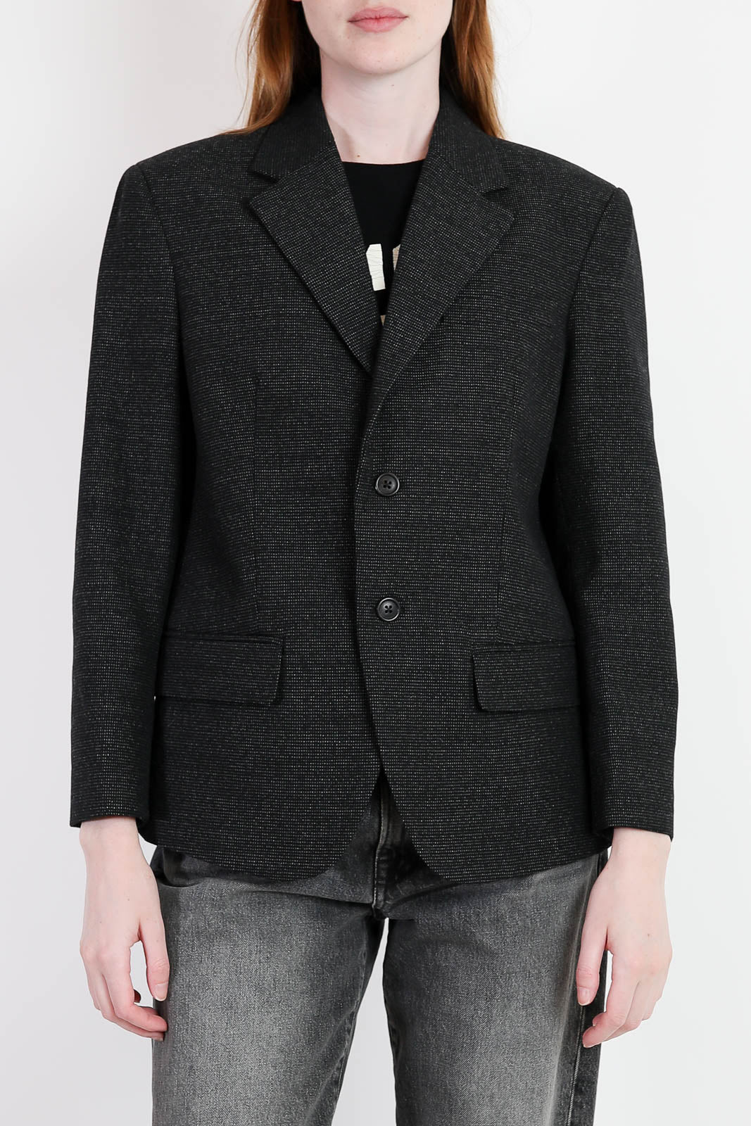 R13, Blazer Boyfriend Notch in Charcoal Grey
