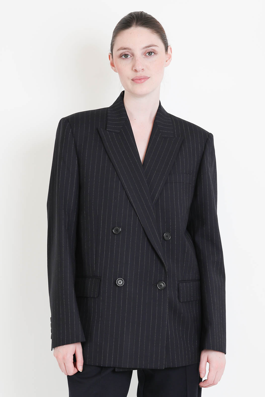 Nili Lotan, Blazer Leston in Midnight Pinstripes