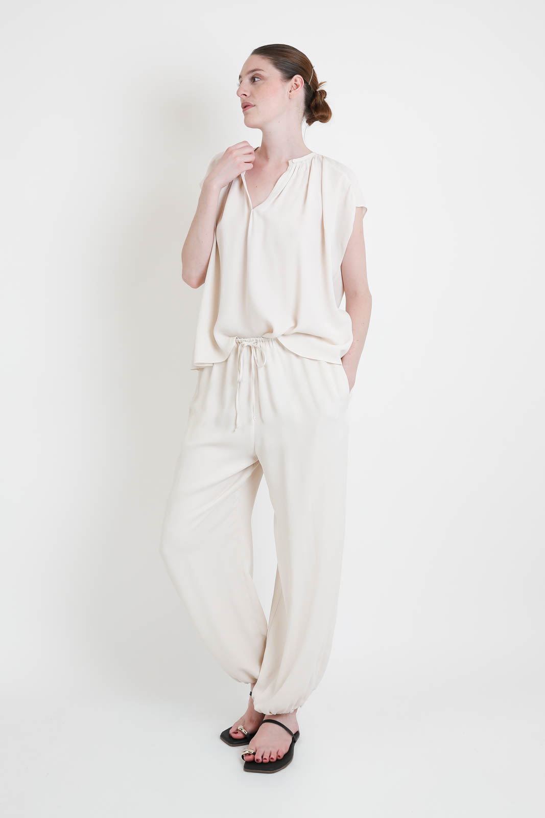 Forte-Forte, Top Mixed Silk in Avorio