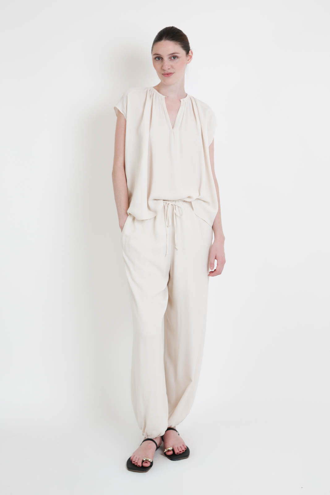  Forte-Forte, Hose Mixed Silk in Avorio