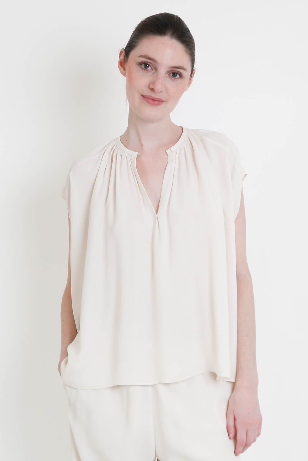 Forte-Forte, Top Mixed Silk in Avorio