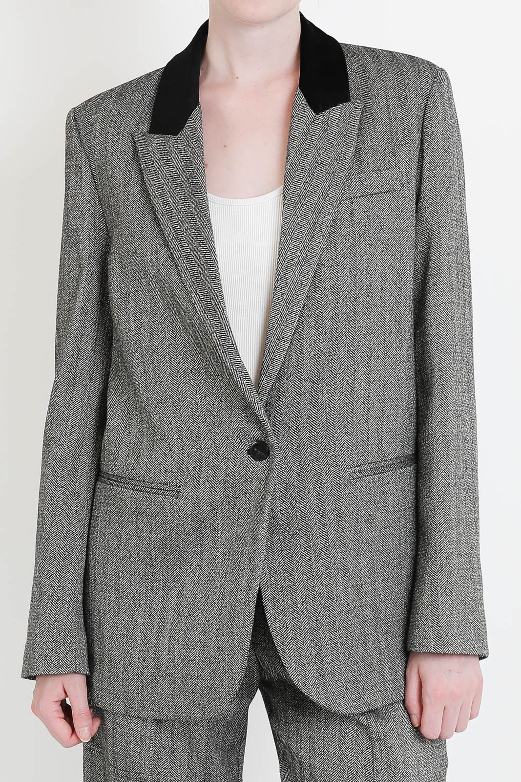 Forte-Forte, Blazer Velvet Collar in Nero